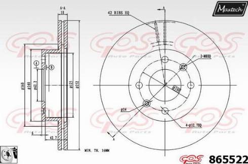 Maxtech 865522.0080 - Brake Disc autospares.lv