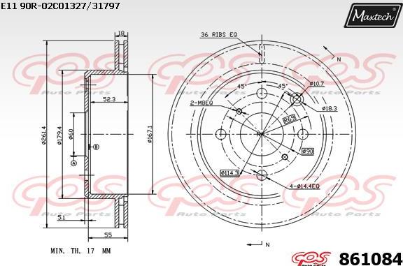 Maxtech 865522 - Brake Disc autospares.lv