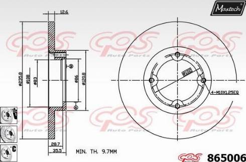 Maxtech 865006.6980 - Brake Disc autospares.lv