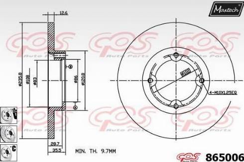 Maxtech 865006.6880 - Brake Disc autospares.lv