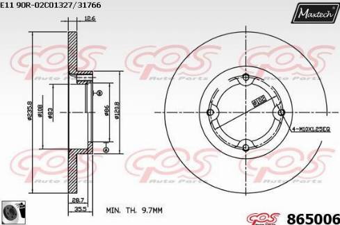 Maxtech 865006.0060 - Brake Disc autospares.lv