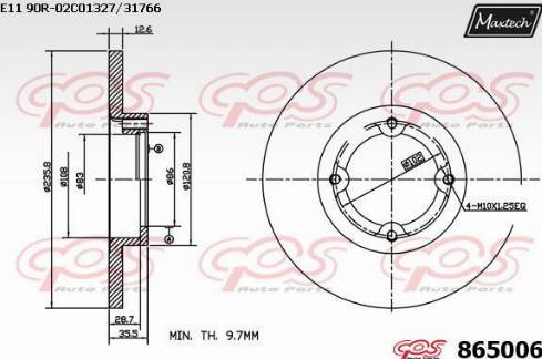 Maxtech 865006.0000 - Brake Disc autospares.lv