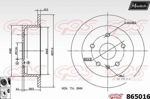 Maxtech 865016.6060 - Brake Disc autospares.lv