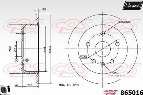 Maxtech 865016.0060 - Brake Disc autospares.lv