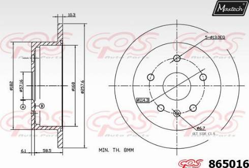 Maxtech 865016.0000 - Brake Disc autospares.lv