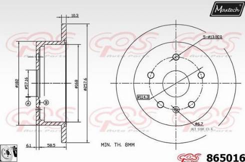 Maxtech 865016.0080 - Brake Disc autospares.lv