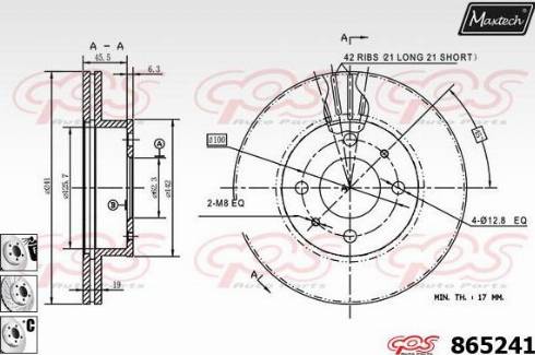 Maxtech 865241.6980 - Brake Disc autospares.lv