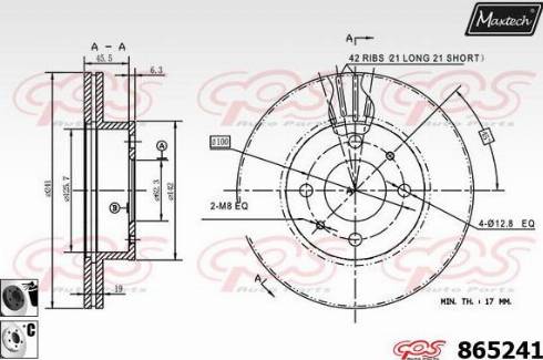 Maxtech 865241.6060 - Brake Disc autospares.lv