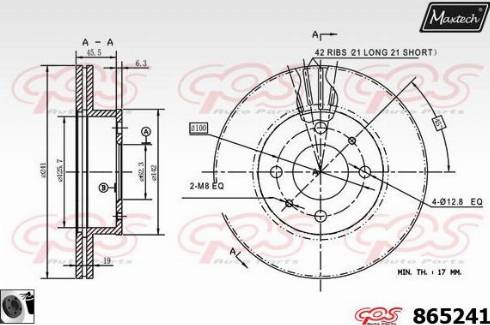 Maxtech 865241.0060 - Brake Disc autospares.lv