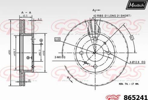 Maxtech 865241.0000 - Brake Disc autospares.lv