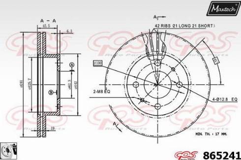 Maxtech 865241.0080 - Brake Disc autospares.lv