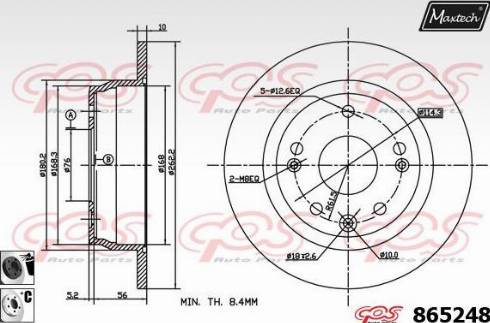 Maxtech 865248.6060 - Brake Disc autospares.lv