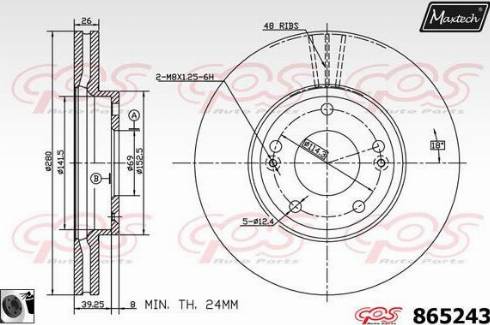 Maxtech 865243.0060 - Brake Disc autospares.lv