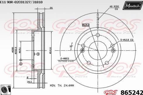 Maxtech 865242.0060 - Brake Disc autospares.lv