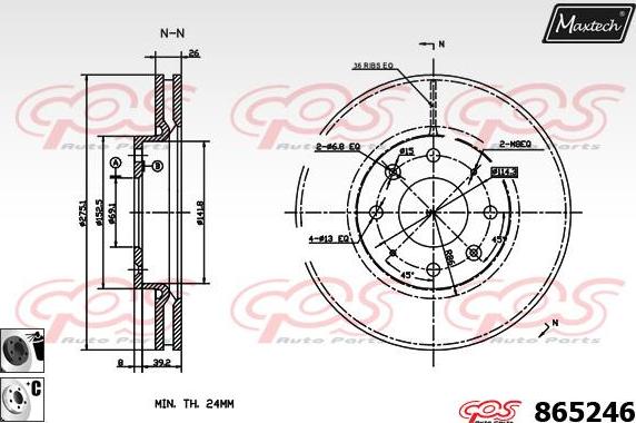 Maxtech 865242 - Brake Disc autospares.lv