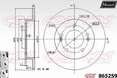 Maxtech 865259.6980 - Brake Disc autospares.lv