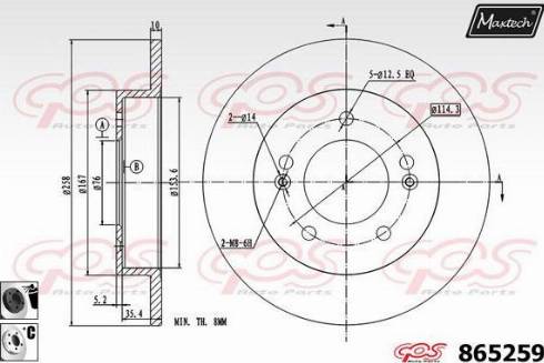 Maxtech 865259.6060 - Brake Disc autospares.lv