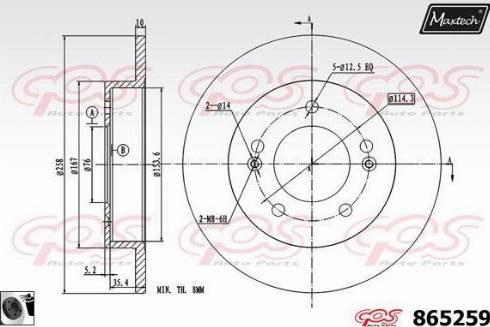 Maxtech 865259.0060 - Brake Disc autospares.lv