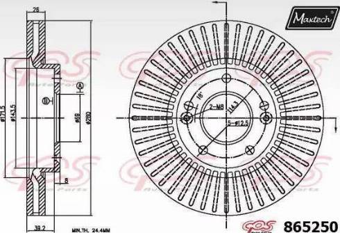 Maxtech 865250.6980 - Brake Disc autospares.lv