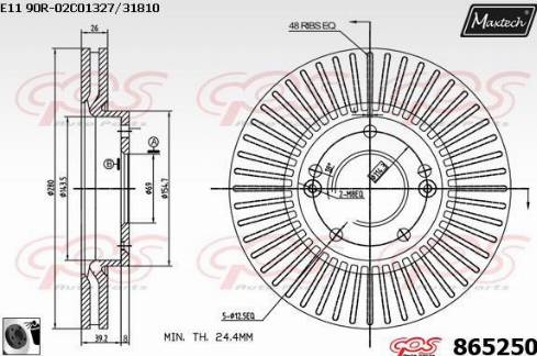 Maxtech 865250.0060 - Brake Disc autospares.lv