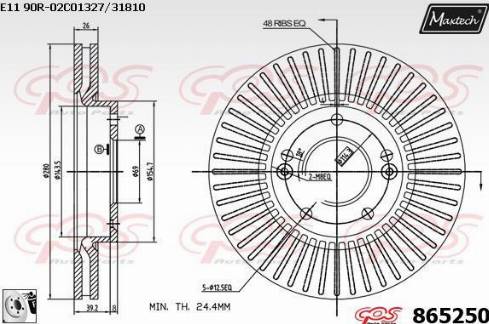 Maxtech 865250.0080 - Brake Disc autospares.lv