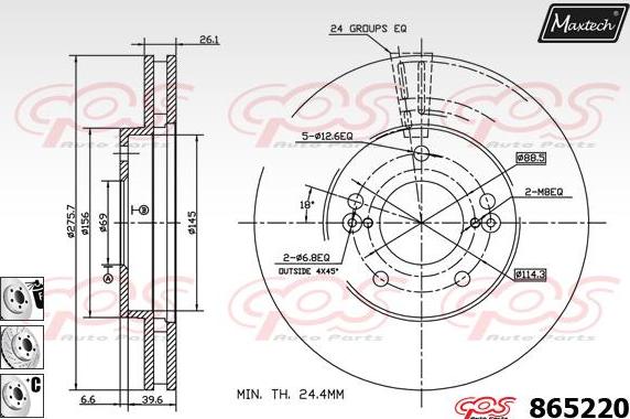 Maxtech 865250 - Brake Disc autospares.lv