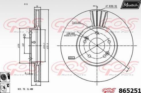 Maxtech 865251.6060 - Brake Disc autospares.lv