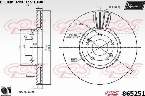 Maxtech 865251.0060 - Brake Disc autospares.lv