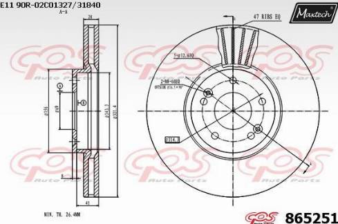 Maxtech 865251.0000 - Brake Disc autospares.lv