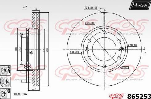 Maxtech 865253.6880 - Brake Disc autospares.lv