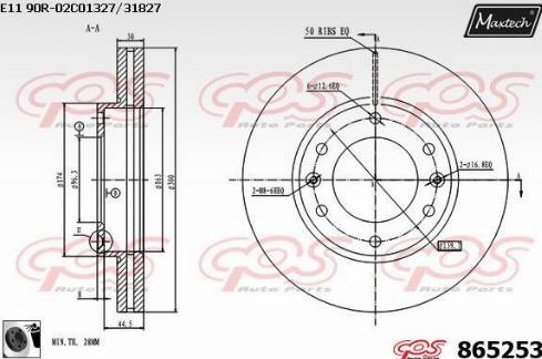 Maxtech 865253.0060 - Brake Disc autospares.lv