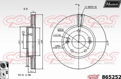 Maxtech 865252.6060 - Brake Disc autospares.lv