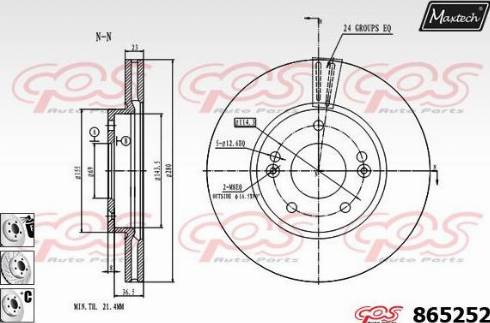 Maxtech 865252.6880 - Brake Disc autospares.lv