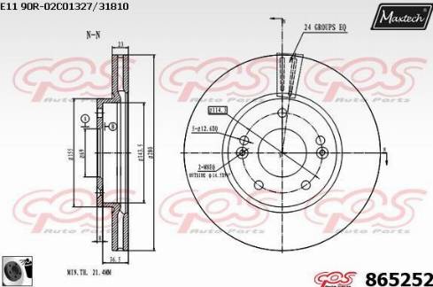 Maxtech 865252.0060 - Brake Disc autospares.lv