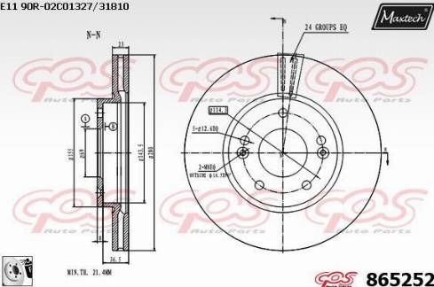 Maxtech 865252.0080 - Brake Disc autospares.lv