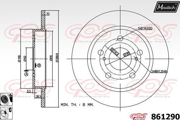 Maxtech 865252 - Brake Disc autospares.lv