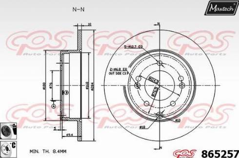 Maxtech 865257.6060 - Brake Disc autospares.lv