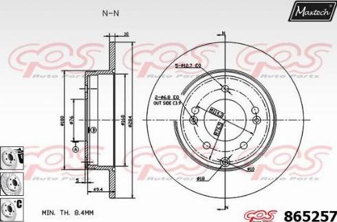 Maxtech 865257.6880 - Brake Disc autospares.lv