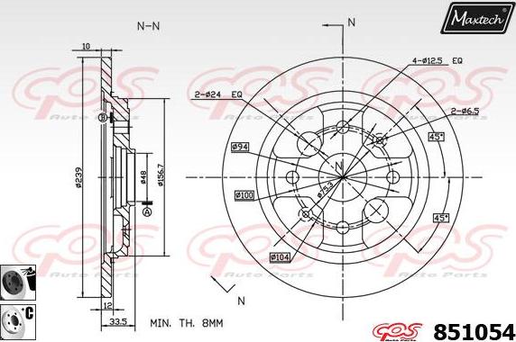 Maxtech 865257 - Brake Disc autospares.lv