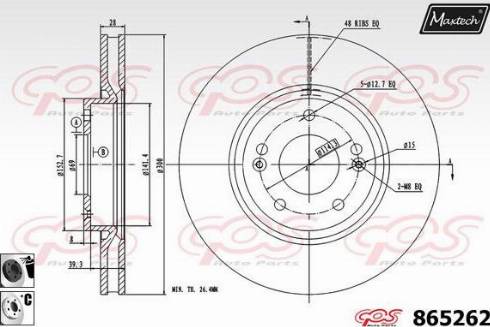 Maxtech 865262.6060 - Brake Disc autospares.lv