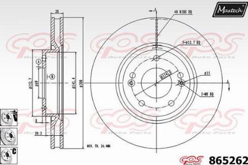 Maxtech 865262.6980 - Brake Disc autospares.lv