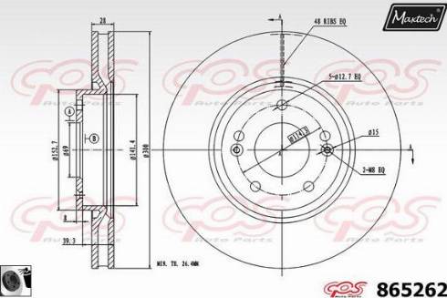 Maxtech 865262.0060 - Brake Disc autospares.lv