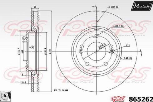 Maxtech 865262.0080 - Brake Disc autospares.lv