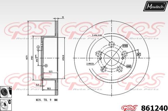 Maxtech 865262 - Brake Disc autospares.lv