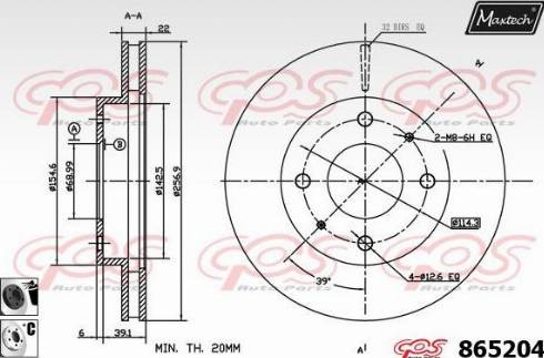 Maxtech 865204.6060 - Brake Disc autospares.lv