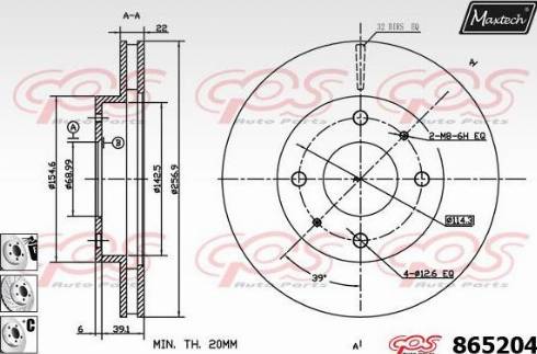 Maxtech 865204.6880 - Brake Disc autospares.lv