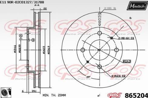 Maxtech 865204.0060 - Brake Disc autospares.lv