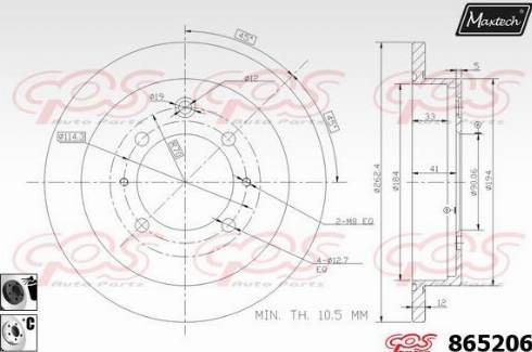 Maxtech 865206.6060 - Brake Disc autospares.lv