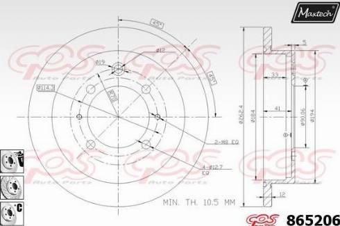 Maxtech 865206.6880 - Brake Disc autospares.lv