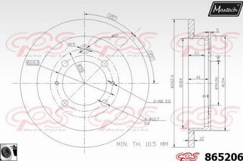 Maxtech 865206.0060 - Brake Disc autospares.lv